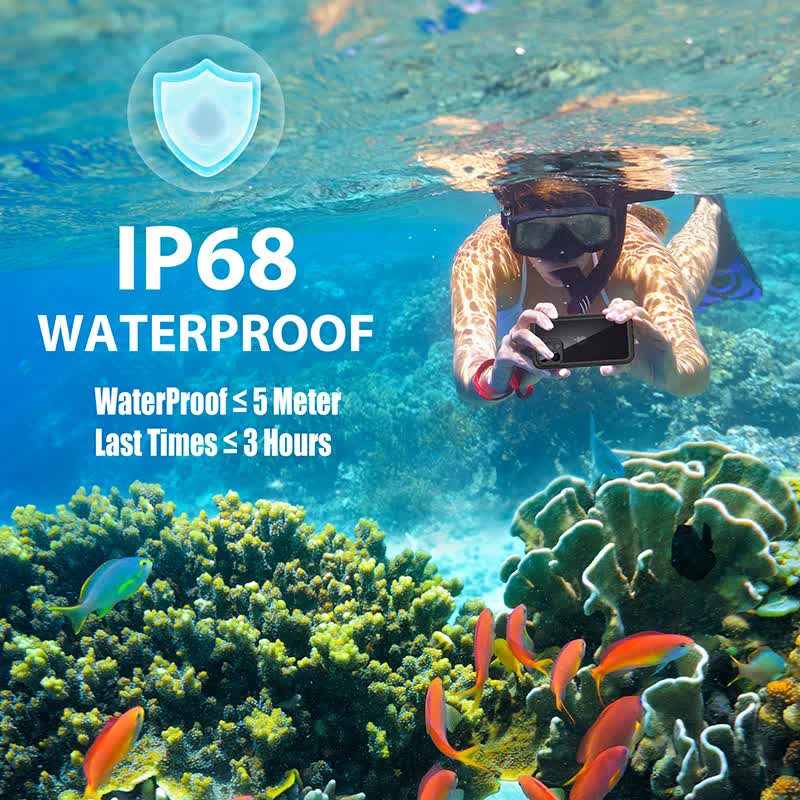 IP68 Waterproof Case for iPhone 15 14 13 12 11 Pro Max XS Max XR 7 8 Red Pepper Transparent Protection Diving Underwater Swimming Outdoor Sports Black Black i-Phone 15 Pro Max - Image 3
