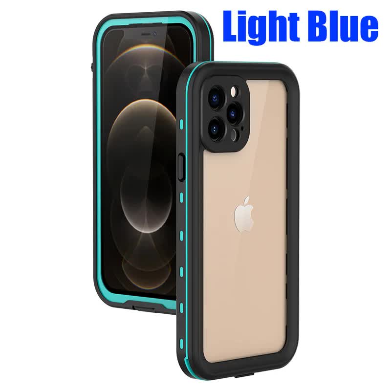 IP68 Waterproof Case for iPhone 15 14 13 12 11 Pro Max XS Max XR 7 8 RedPepper Transparent Protection Diving Underwater Swimming Outdoor Sports Grass Blue Grass Blue i-Phone 13 - Image 1