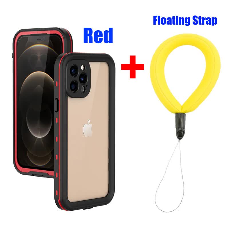 IP68 Waterproof Case for iPhone 15 14 13 12 11 Pro Max XS Max XR 7 8 RedPepper Transparent Protection Diving Underwater Swimming Outdoor Sports RD with Strap RD with Strap i-Phone 15 - Image 1