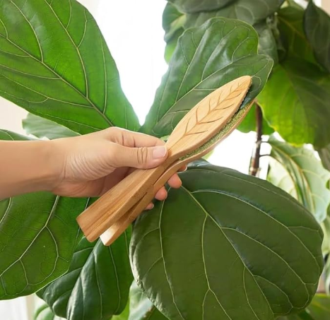 25 cm Generic Leaf Cleaning Tongs, House Plant Leaf Cleaning Tongs, Plant leaf Lint cleaner, Leaf-Shaped Cleaning Tongs,Cleans Both Sides of Leaves - Image 2