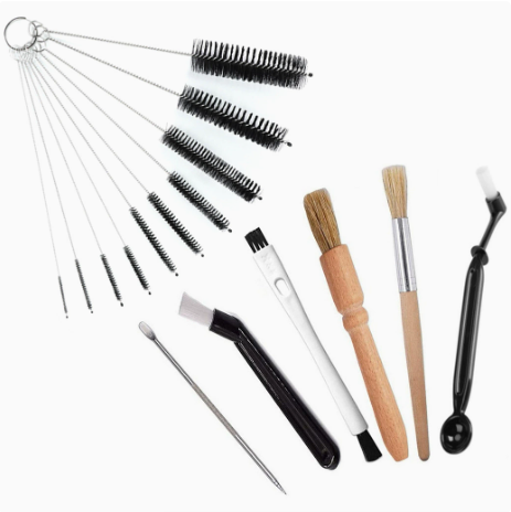 Professional Coffee Machine Cleaning Brush Set | 10-Piece Multifunctional Tool Kit | Includes Long-Handled Spring Brush, Wooden Handle Brush, Cleaning Needle, and Bent Nozzle Brush | Suitable for Deep Cleaning of Coffee Machines, Grinders, and Brewing Hea - Image 1