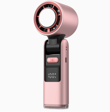 Portable Fan Handheld Mini Turbo Fan Battery ， High Speed Powerful Ice Cooling 5 Speed Adjustable Rechargeable Personal Fans for Beach Camping Travel Working （Cherry Blossom Pink） - Image 1