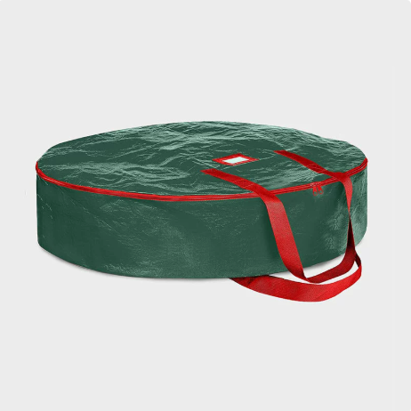 Christmas Wreath Storage Container 30 Inch - Wreath Bag for Artificial Wreaths Box - Dual Zippered Wreaths Storage Bag with Strong Durable Handles - Green - Image 1