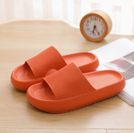 Cloud Slippers for Women and Men, Pillow House Slippers Shower Shoes Indoor Slides Bathroom Sandals, Ultimate Comfort, Lightweight, Thick Sole, Non-Slip, Easy to Clean orange（36-37） - Image 1