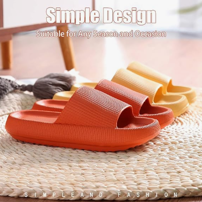 Cloud Slippers for Women and Men, Pillow House Slippers Shower Shoes Indoor Slides Bathroom Sandals, Ultimate Comfort, Lightweight, Thick Sole, Non-Slip, Easy to Clean orange（36-37） - Image 6
