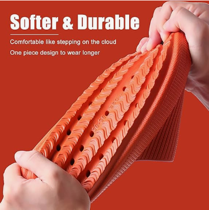 Cloud Slippers for Women and Men, Pillow House Slippers Shower Shoes Indoor Slides Bathroom Sandals, Ultimate Comfort, Lightweight, Thick Sole, Non-Slip, Easy to Clean orange（42-43） - Image 4