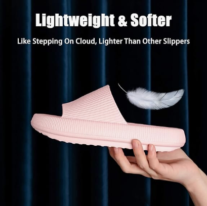 Cloud Slippers for Women and Men, Pillow House Slippers Shower Shoes Indoor Slides Bathroom Sandals, Ultimate Comfort, Lightweight, Thick Sole, Non-Slip, Easy to Clean pink （36-37） - Image 3