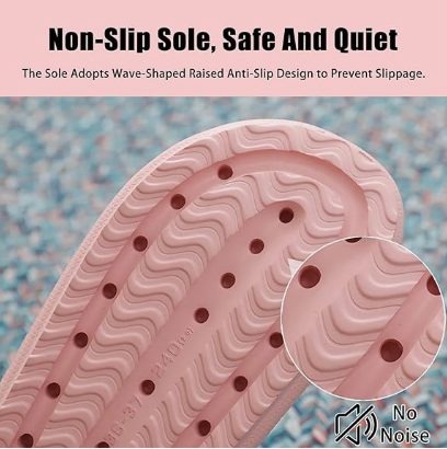 Cloud Slippers for Women and Men, Pillow House Slippers Shower Shoes Indoor Slides Bathroom Sandals, Ultimate Comfort, Lightweight, Thick Sole, Non-Slip, Easy to Clean pink （36-37） - Image 5
