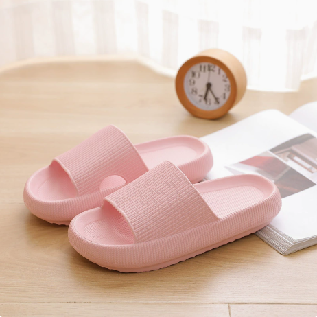Cloud Slippers for Women and Men, Pillow House Slippers Shower Shoes Indoor Slides Bathroom Sandals, Ultimate Comfort, Lightweight, Thick Sole, Non-Slip, Easy to Clean pink（44-45） - Image 1