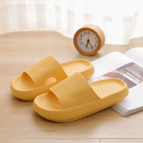 Cloud Slippers for Women and Men, Pillow House Slippers Shower Shoes Indoor Slides Bathroom Sandals, Ultimate Comfort, Lightweight, Thick Sole, Non-Slip, Easy to Clean yellow（38-39） - Image 1