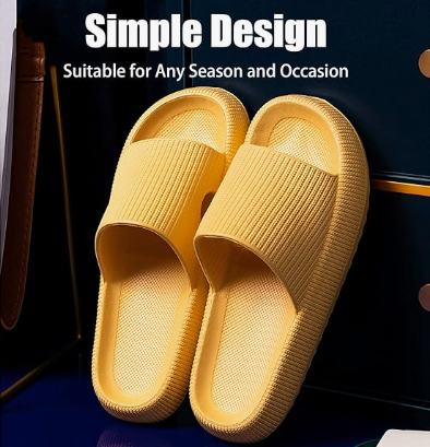 Cloud Slippers for Women and Men, Pillow House Slippers Shower Shoes Indoor Slides Bathroom Sandals, Ultimate Comfort, Lightweight, Thick Sole, Non-Slip, Easy to Clean yellow（42-43） - Image 6