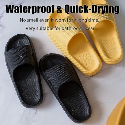 Cloud Slippers for Women and Men, Pillow House Slippers Shower Shoes Indoor Slides Bathroom Sandals, Ultimate Comfort, Lightweight, Thick Sole, Non-Slip, Easy to Clean black（38-39） - Image 5