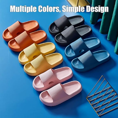 Cloud Slippers for Women and Men, Pillow House Slippers Shower Shoes Indoor Slides Bathroom Sandals, Ultimate Comfort, Lightweight, Thick Sole, Non-Slip, Easy to Clean black（38-39） - Image 6