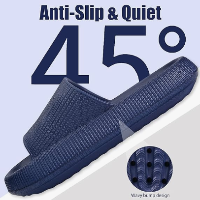 Cloud Slippers for Women and Men, Pillow House Slippers Shower Shoes Indoor Slides Bathroom Sandals, Ultimate Comfort, Lightweight, Thick Sole, Non-Slip, Easy to Clean dark blue （36-37） - Image 6