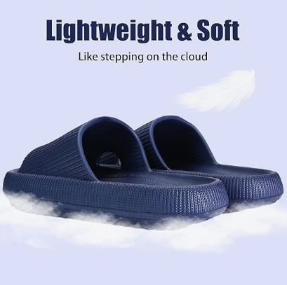 Cloud Slippers for Women and Men, Pillow House Slippers Shower Shoes Indoor Slides Bathroom Sandals, Ultimate Comfort, Lightweight, Thick Sole, Non-Slip, Easy to Clean dark blue（40-41） - Image 5