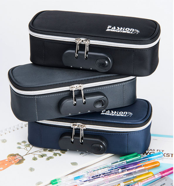 Large Capacity Pencil Case with 4 Compartments Canvas Pen Pouches Multilayer Pen Organizers Bag Oxford Fabric Pencil(blue) - Image 2