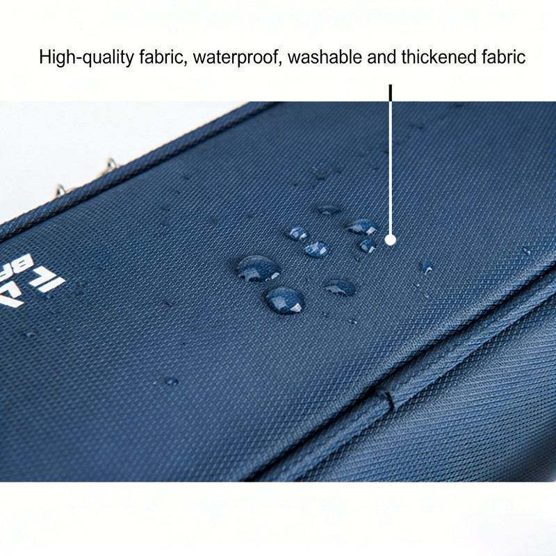 Large Capacity Pencil Case with 4 Compartments Canvas Pen Pouches Multilayer Pen Organizers Bag Oxford Fabric Pencil(blue) - Image 4