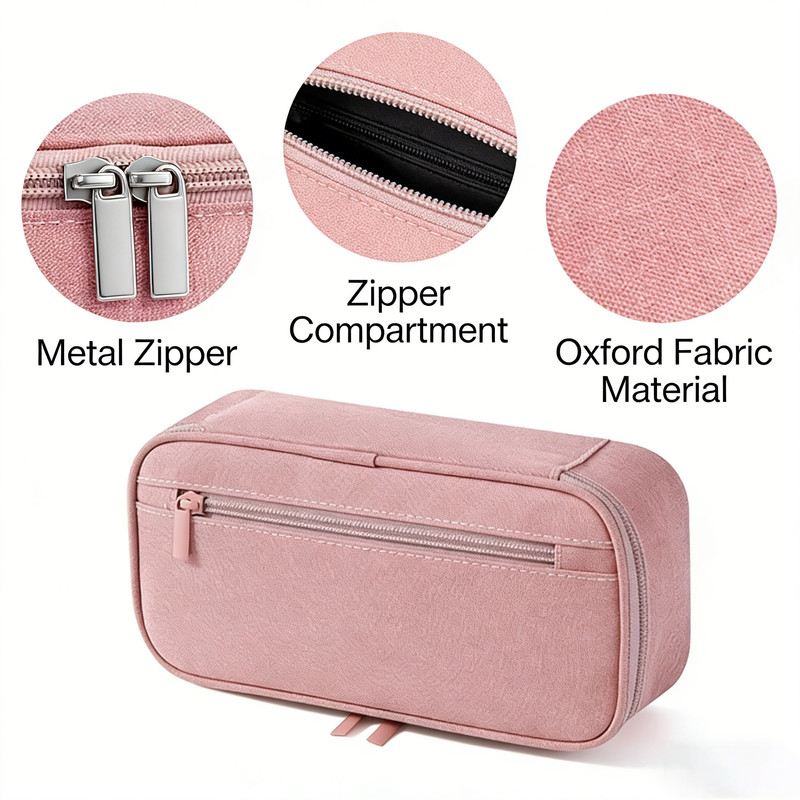 Pencil Case Pen Bag, Two Layers Big Capacity Pencil Pouch Pen Organizer Durable Stationery Holder for Marker Organization School Supplies Office Storage Desk Organizing –Gray - Image 4