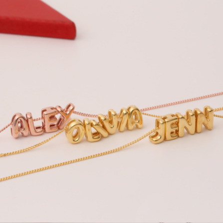 Custom letter necklace with a complete set of letter beads from A to Z, 10mm heart pendant, three colors available, chain accessory included - Gold - Image 2