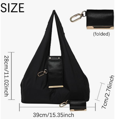 Keychain Tote Bag Compact & Expandable for On the Go, Foldable Tote Bag with Key Ring for Daily Errands - Red - Image 3