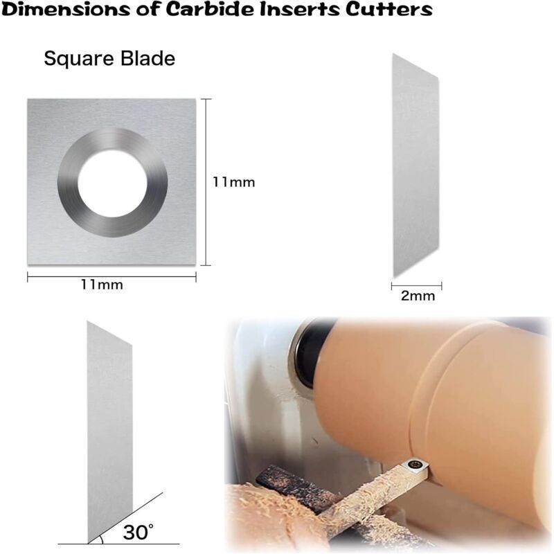 12 pcs Carbide Cutting Inserts Wood Turning Tools Carbide Inserts Wood Turning Gouges - Image 2