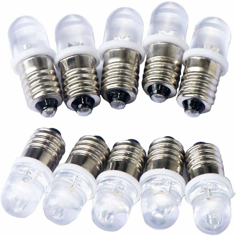 Ersandy 10 pcs E10 12V Spot LED Bulb Lamps Warm White - Image 1