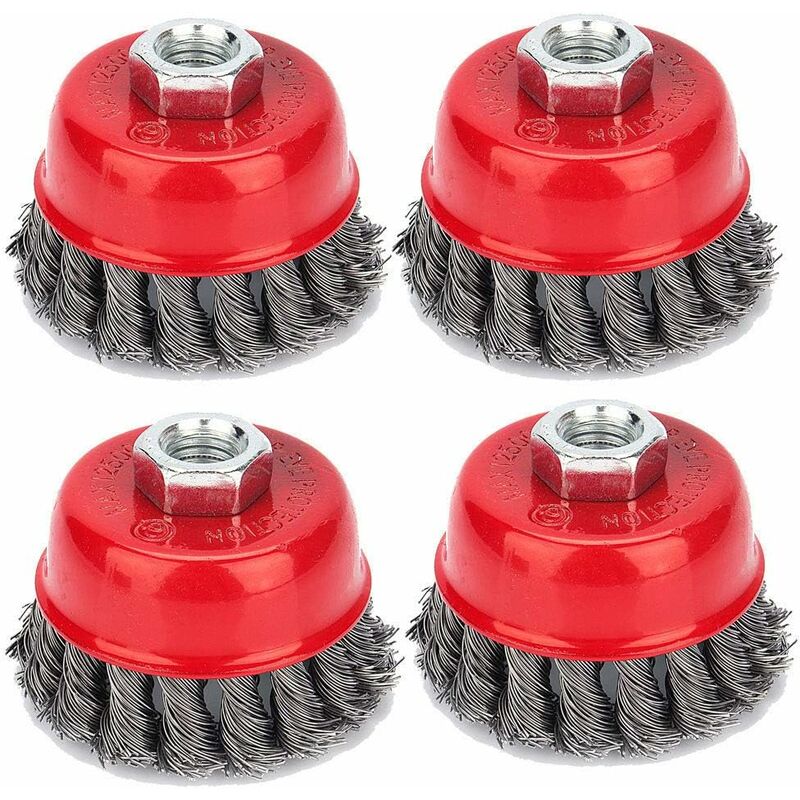 4 pcs Set Conical Brushes, Grinders, Wire Brush, Twisted Cup Brush, Sanding Brushes For Angle Grinder, Corrosion - Image 1