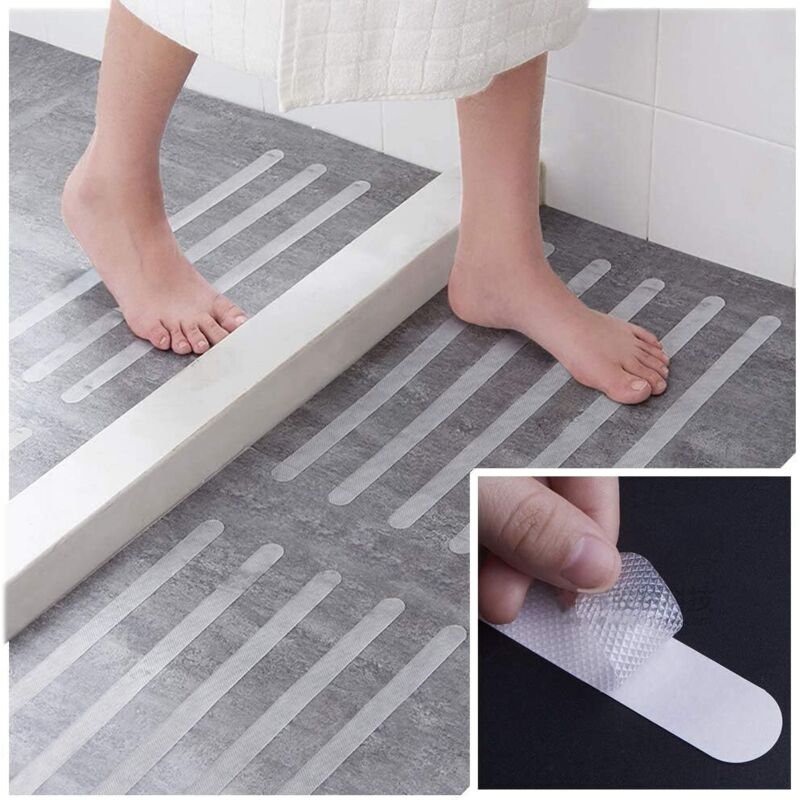 24 Pieces Non-Slip Stickers Shower Stickers Bath Safety Strips Transparent Self-Adhesive Anti-Slip Strips Stickers For - Image 2