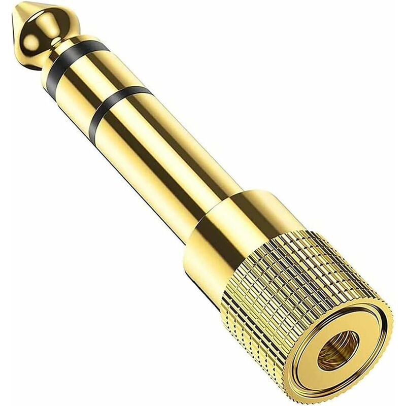 6.35Mm Male To 3.5Mm Female Jack Adapter, Headphone Audio Jack For Audio Mixer/Electric Piano/Keyboard - Image 1