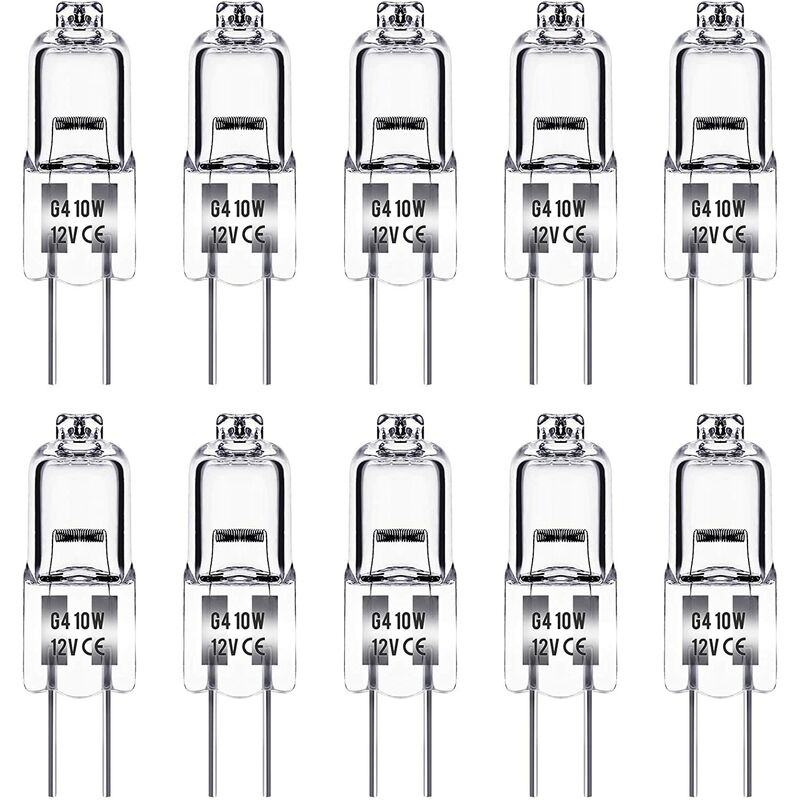 G4 Halogen Bulb, G4 12V 10W Bulb, Warm White 3000K, 150Lm, Dimmable, G4 Halogen Lamp, Clear Capsule Lamp, Pack Of 10 - Image 1