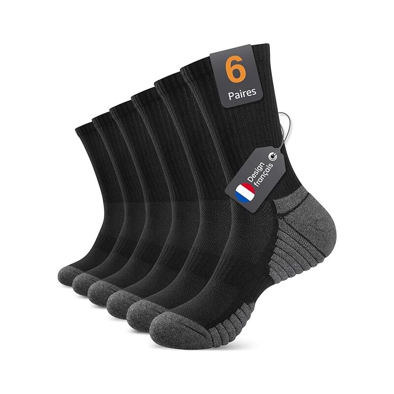 Thermal Socks For Men And Women, Work Socks, Breathable Cotton Winter Socks, 6 Pack Non-Slip Sport Socks Xl - Image 1