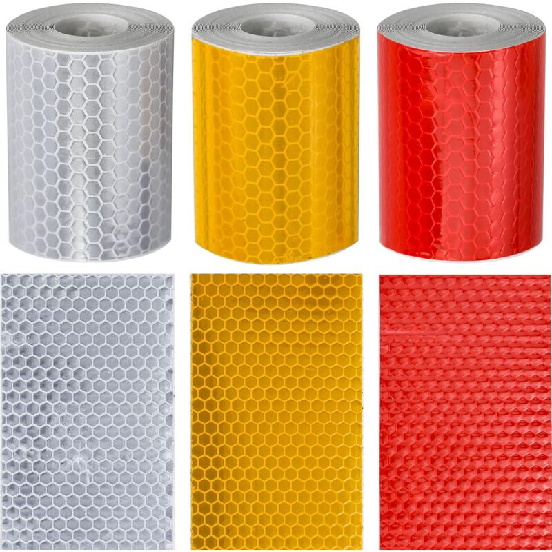 3 ROll Reflective Tape 3M X 50Mm Reflective Stickers Tape Bicycle Spoke Reflector For Vehicles Cars Trailers Bikes - Image 1