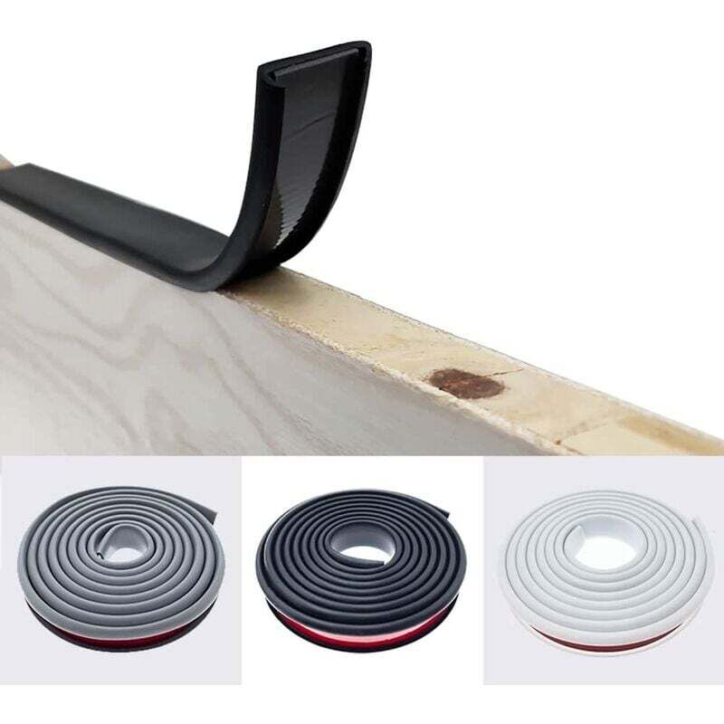 2M Black U Shape 16Mm Adhesive Edge Banding,No Iron-On Oak Edge Banding Worktop Trim Strip,Soft Rubber Tpe Wood Veneer - Image 1