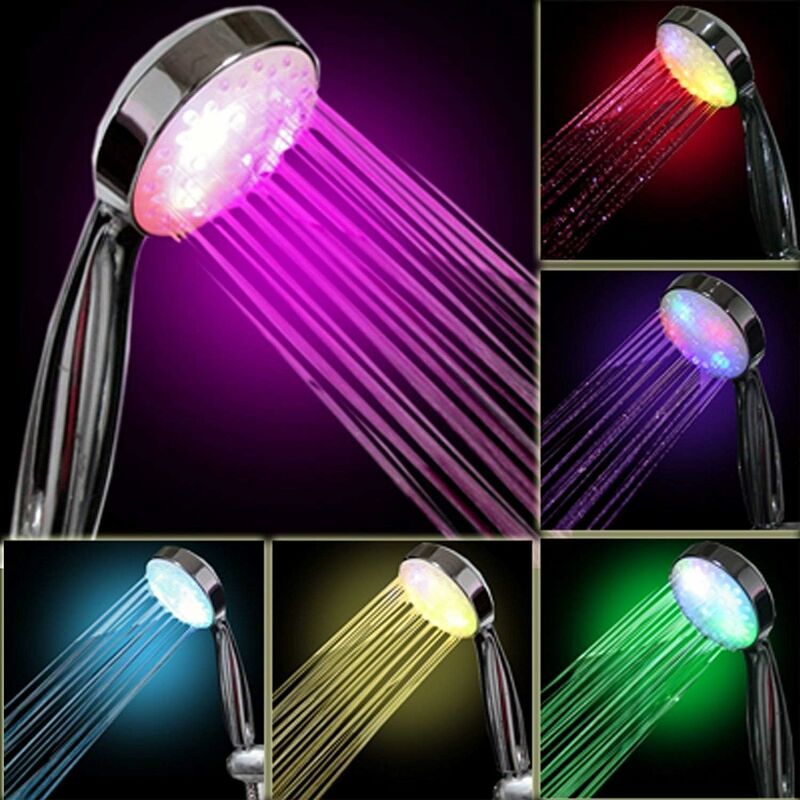 Intetech 7 Color LED Shower Head, Multicolor, Universal Fit - Image 1