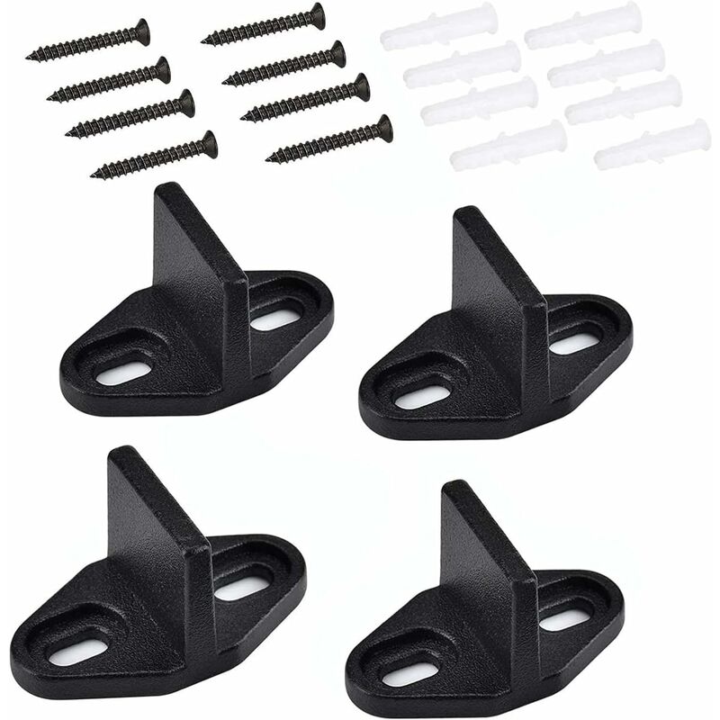 4 Pieces Sliding Door Guide, Pocket Door Guide, Sliding Door Floor Guide, Sliding Barn Door Bottom For Cabinet Door, - Image 1