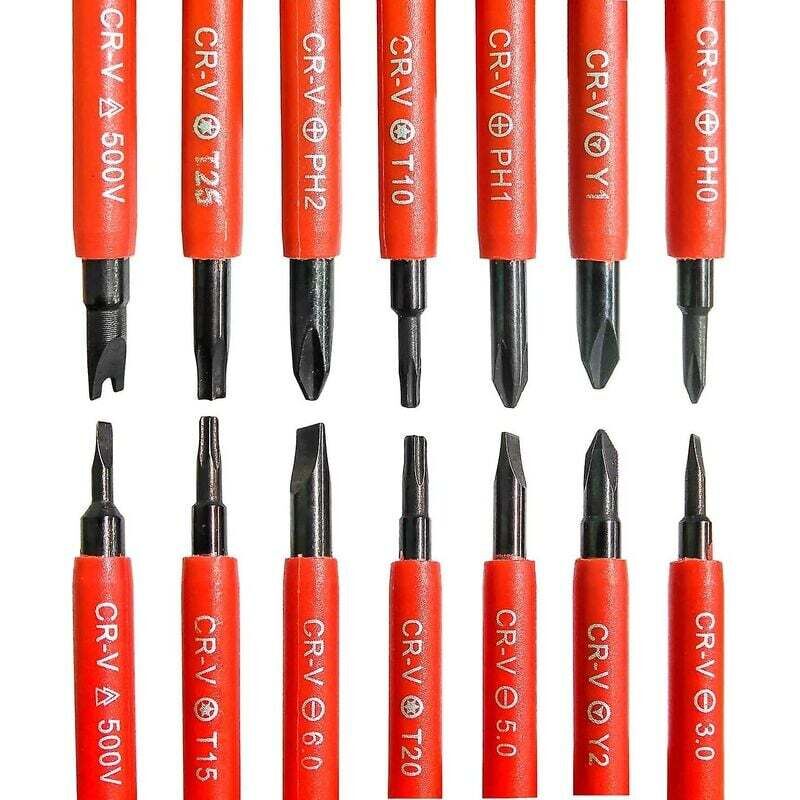 7 pcs Insulated Electrical Screwdriver Set Multifunctional 14 In 1 Interchangeable Alloy Electrician Repair Tool Kit - Image 3