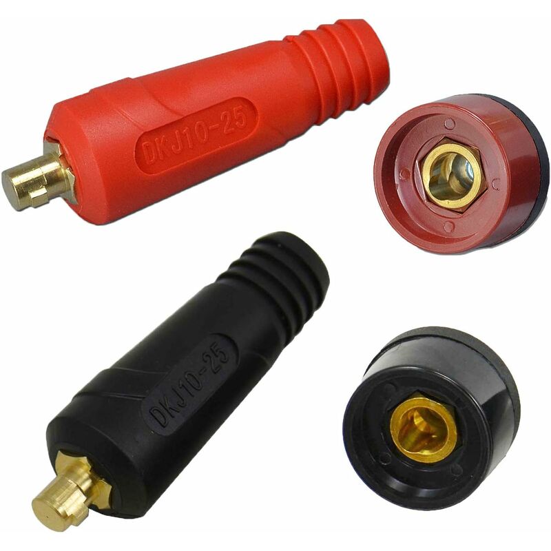 4 pcs Solder Cable Panel Connector Plug Kit 200Amp Quick Connect Socket (Dkj10-25 & Dkz10-25) - Image 1