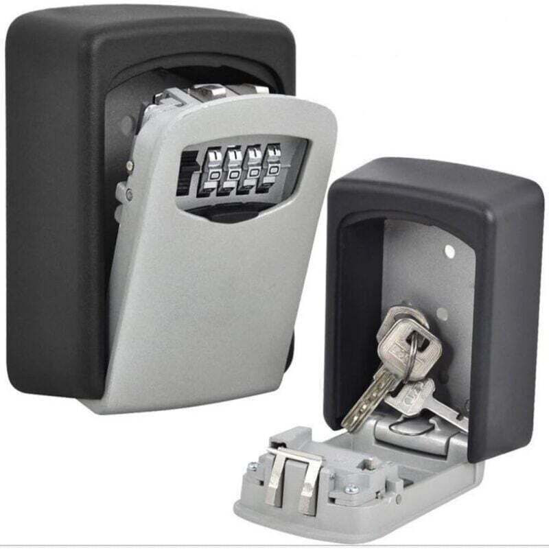 Outdoor Security Key Box, Wall Mounted Key Box With 4 Digit Code, 5 Keys Security Storage Key Holder Box, For Home - Image 1