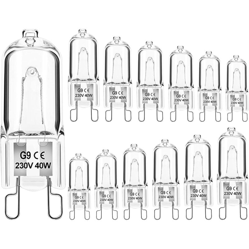 Dimmable G9 Halogen Bulbs 40W 230V Warm White For Microwave Oven Cooker Ceiling Lights Pack Of 12 [Energy Class G] - Image 1