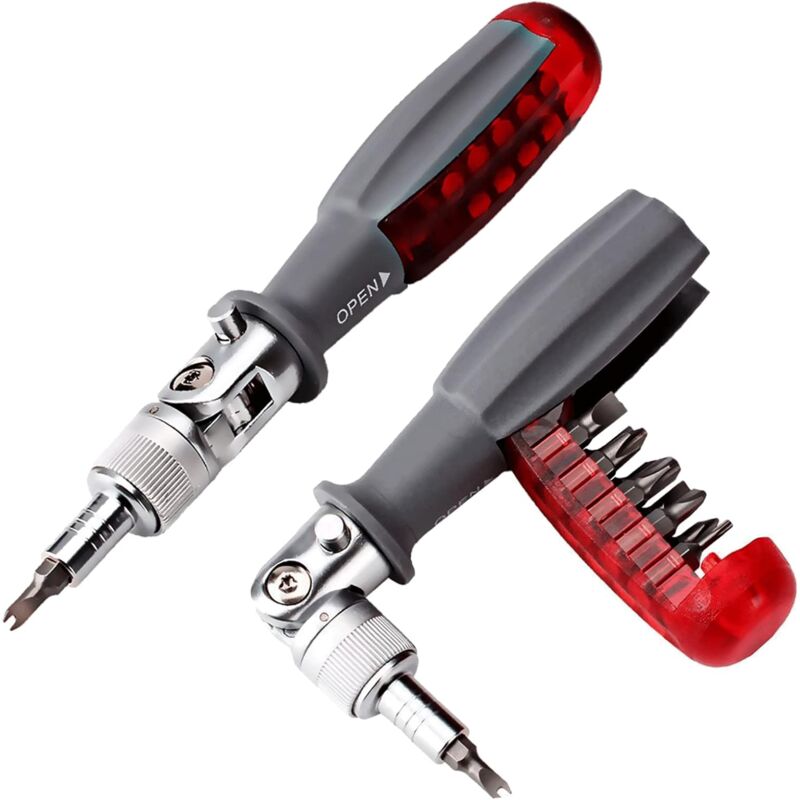 10 In 1 Ratchet Screwdriver With Magnetic Multi Bit, Small Pocket Mini Screwdriver, Suitable For Home And Car Interior - Image 1