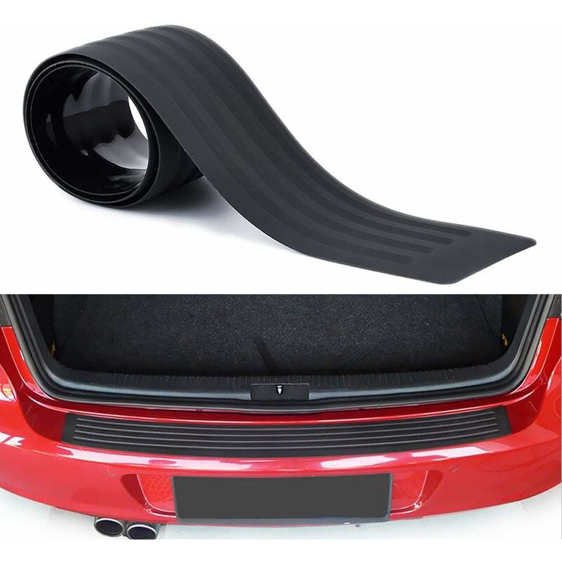 Rear Bumper Protector Guard Universal Black Rubber Anti-Scratch Trunk Door Entry Guards Accessory Trim Cover For - Image 1