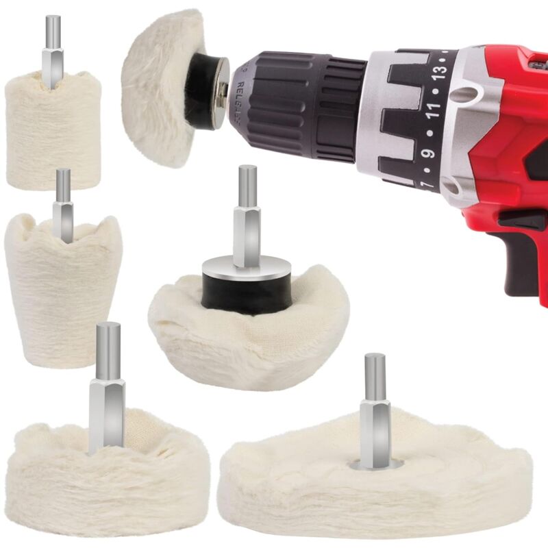 Drill Polishing Pad 6 pcs - Polishing Discs For Metal, Aluminum, Stainless Steel, Chrome, Glass And Diy Projects - 6 - Image 1