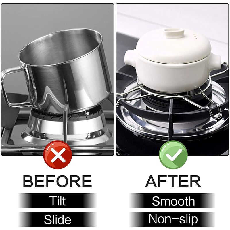 2 pcs Stainless Steel Gas Hob Reducer For Gas Hob, Hob, Hob, Hob, Trivet, Wok Holder, Gas Pot - Image 4