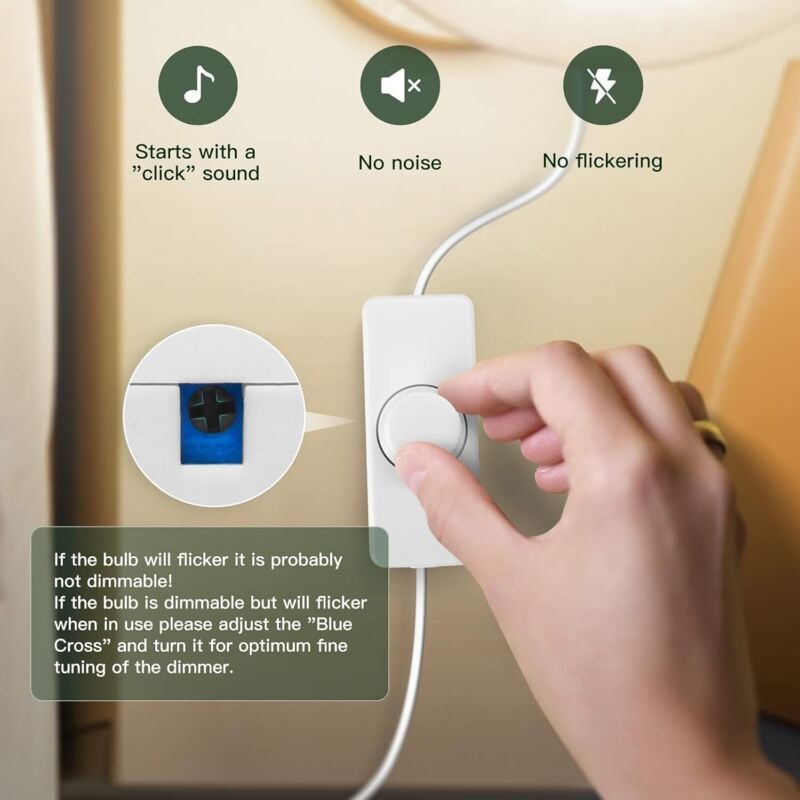 3W-100W LED LED Dimmer Switch & 220-240V ROtary Dimmer With Smart Dimmable Knob For Dimmable LED Lights And More. - Image 2