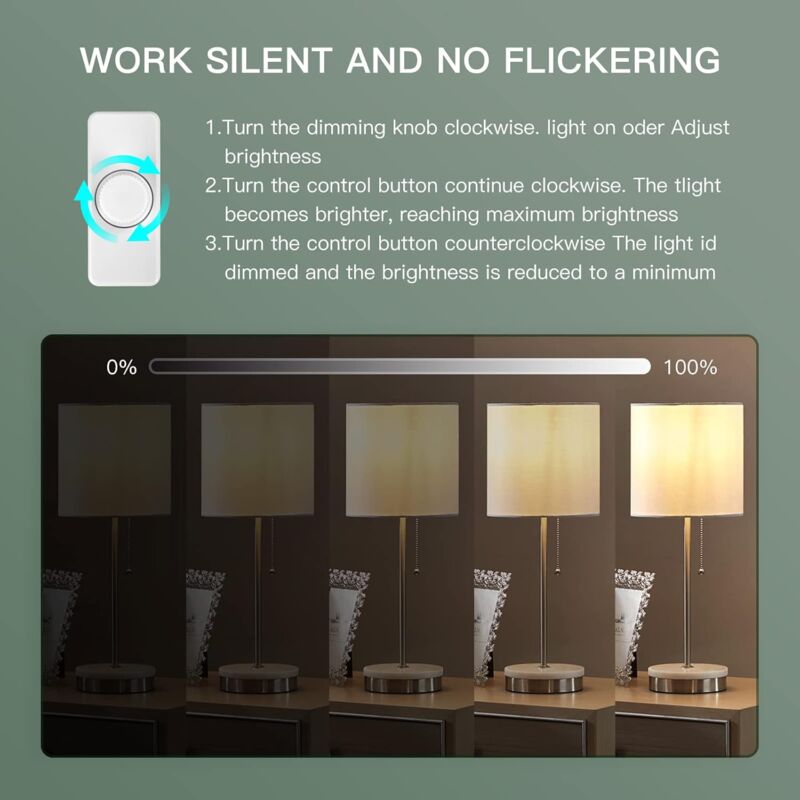 3W-100W LED LED Dimmer Switch & 220-240V ROtary Dimmer With Smart Dimmable Knob For Dimmable LED Lights And More. - Image 4