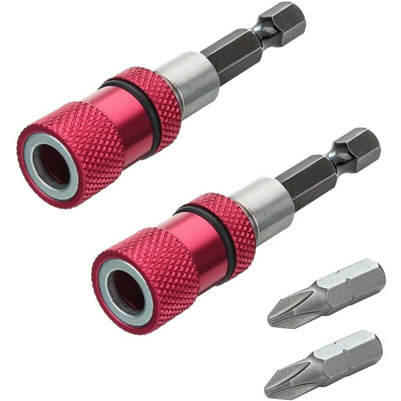 2 pcs Magnetic Bit Holder With Depth Stop 1/4 Inch Screwdriver Chuck Magnetic Drywall Socket Screwdriver Bits For Quick - Image 1