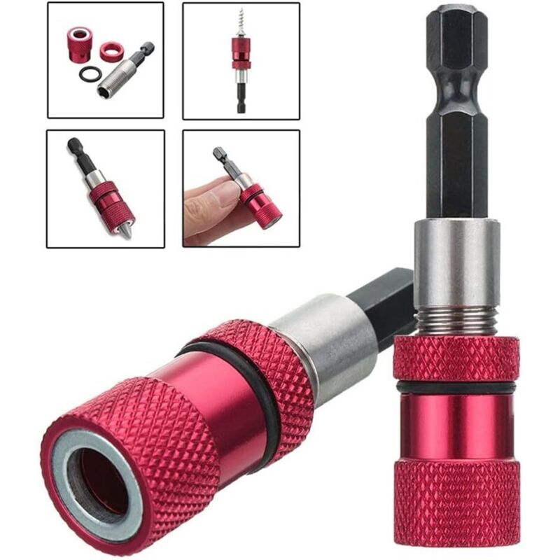 2 pcs Magnetic Bit Holder With Depth Stop 1/4 Inch Screwdriver Chuck Magnetic Drywall Socket Screwdriver Bits For Quick - Image 3