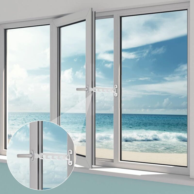Ersandy Casement Window Restrictor 2 pcs Window Restrictor, Comes With 4 Screws, Window Lock Proof Window Lock To - Image 3