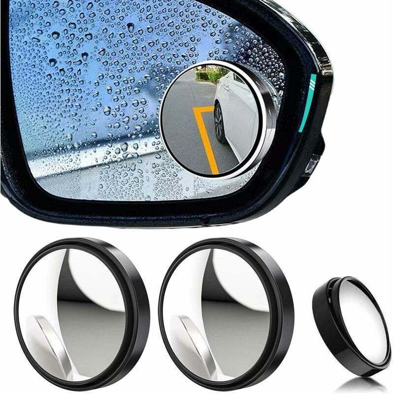 2 pcs 360° ROtation Blind Spot Mirrors, Hd Wide Angle Rear View Mirrors With 3M Self-Adhesive Blind Spot Mirror - Image 1