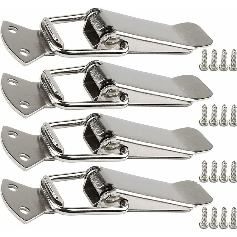 Stainless Steel Tension Clasp With Screws, 56Mm Lever Clasp, Toggle Spring Loaded Latch, Clamp Clip, Box Closure, Lock - Image 1